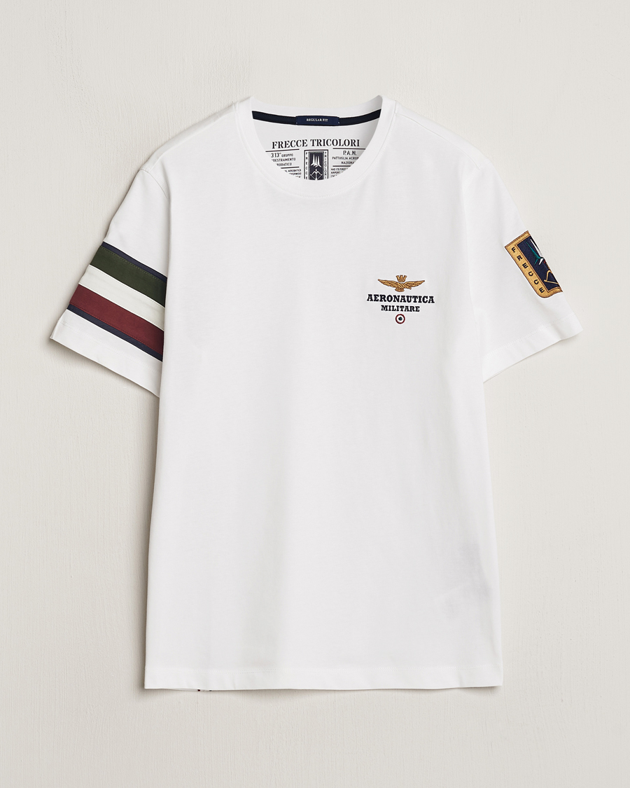 Herre | T-Shirts | Aeronautica Militare | Tricolori Crew Neck T-Shirt Off White