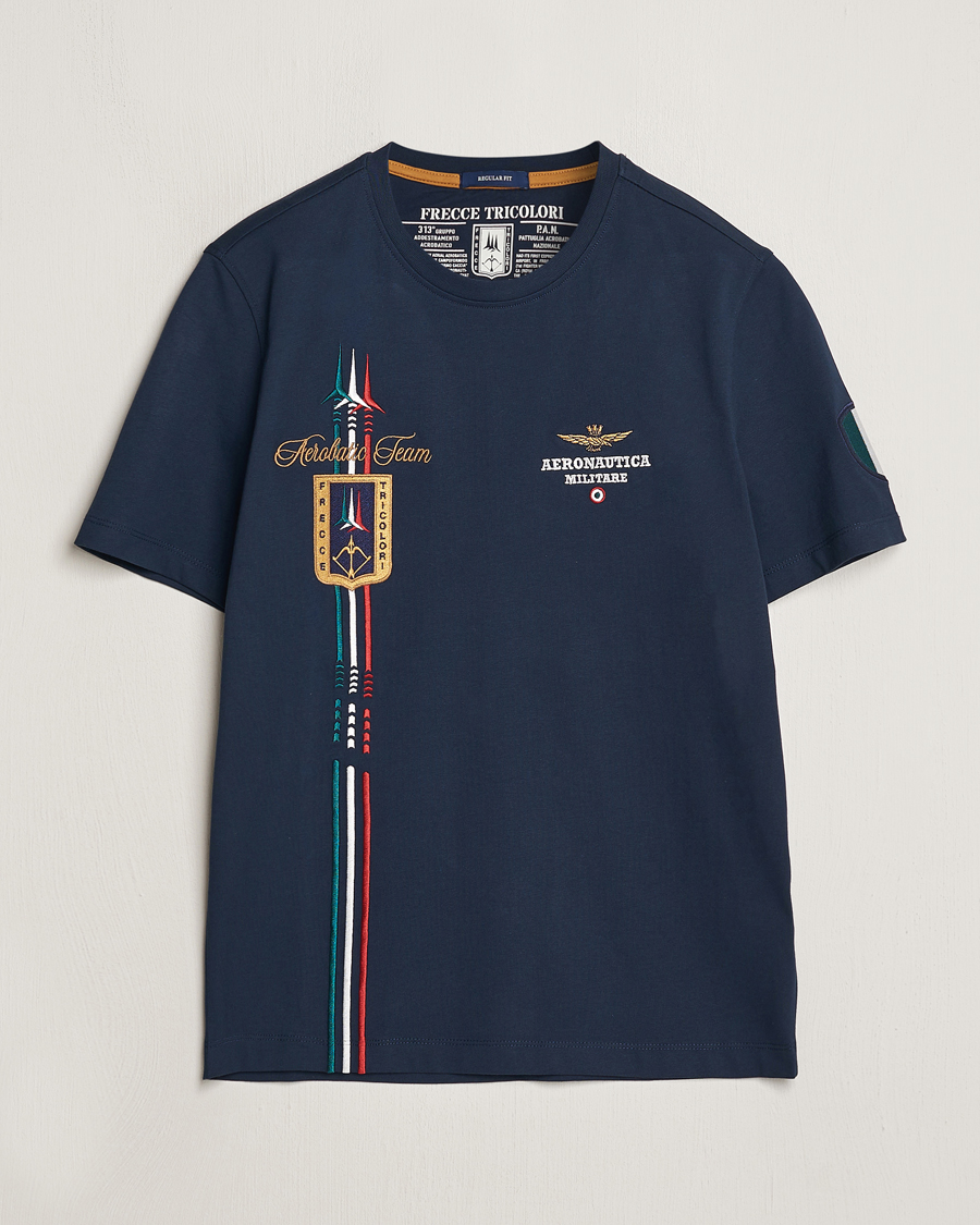 Herre | T-Shirts | Aeronautica Militare | Tricolori Crew Neck T-Shirt Navy