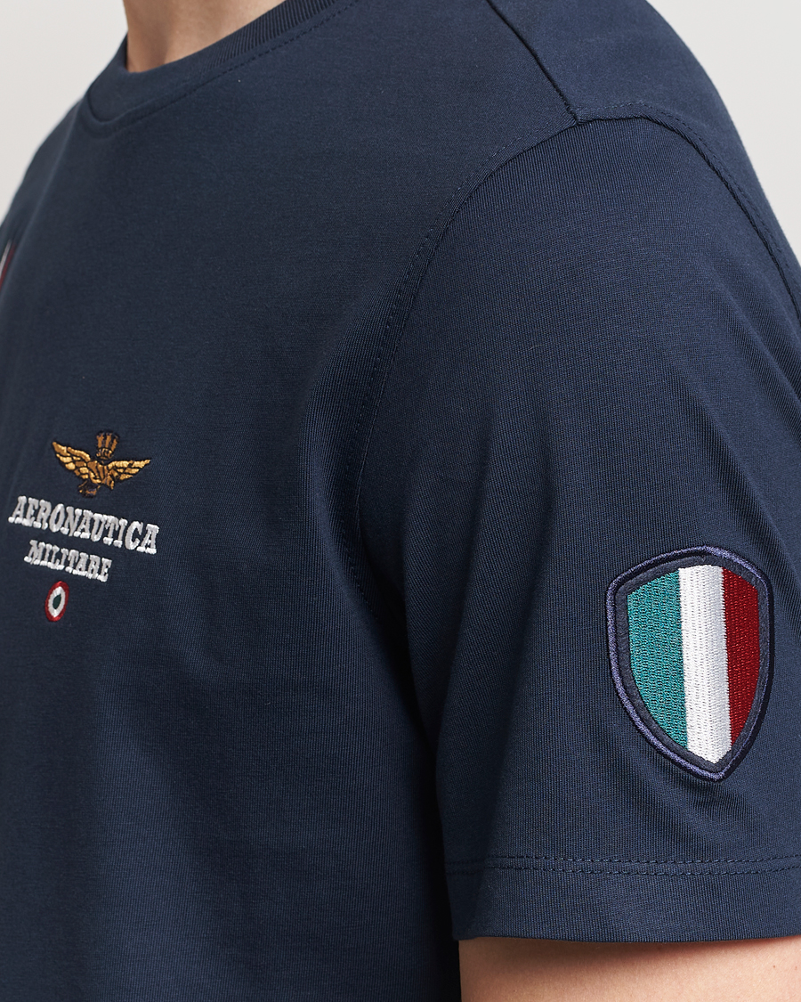 Herre | T-Shirts | Aeronautica Militare | Tricolori Crew Neck T-Shirt Navy