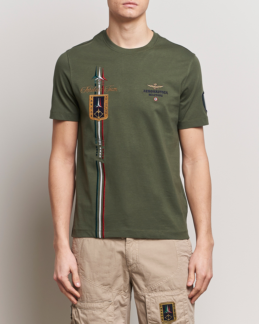 Herre | Aeronautica Militare | Aeronautica Militare | Tricolori Crew Neck T-Shirt Verde Green