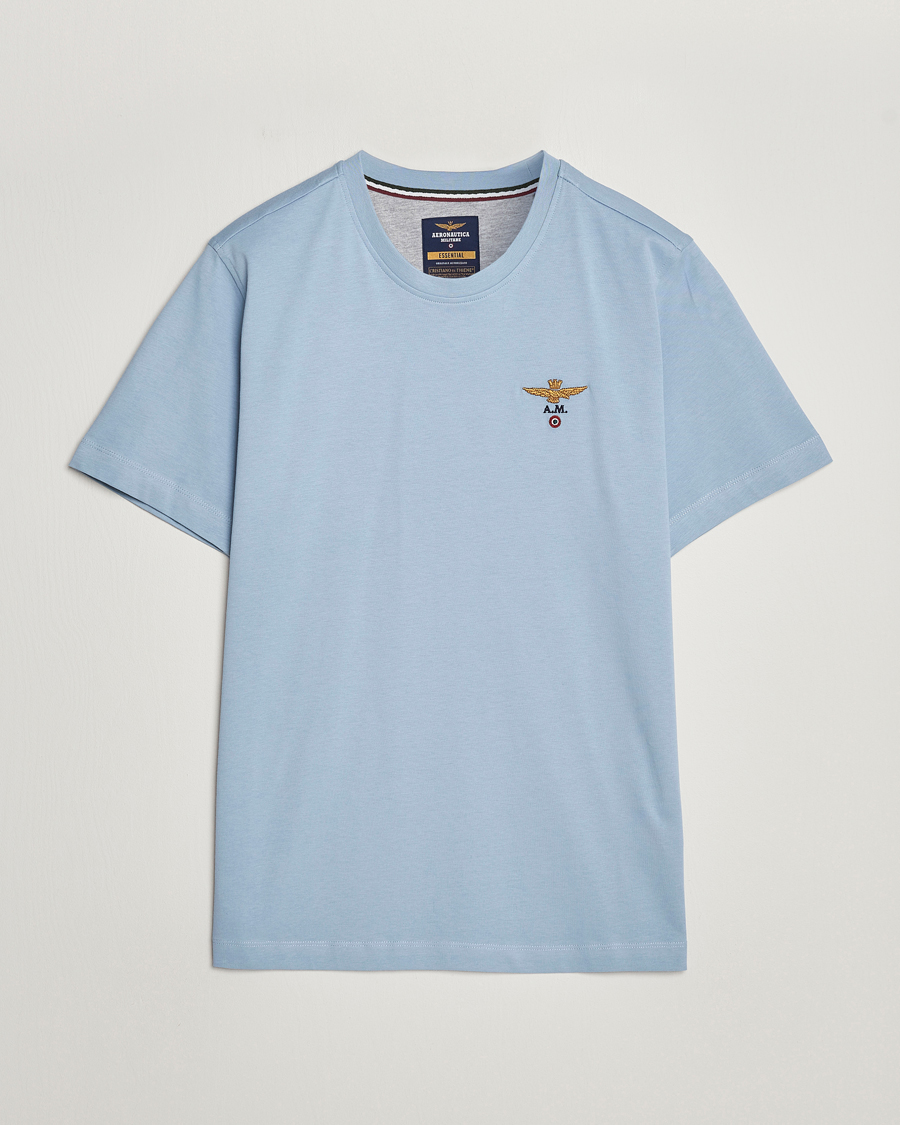 Herre | T-Shirts | Aeronautica Militare | TS1580 Crew Neck T-Shirt Glacier Blue