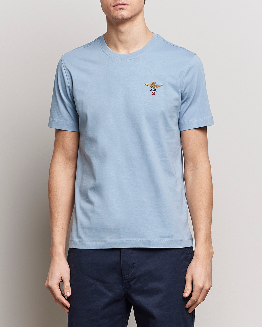 Herre | 30% salg | Aeronautica Militare | TS1580 Crew Neck T-Shirt Glacier Blue