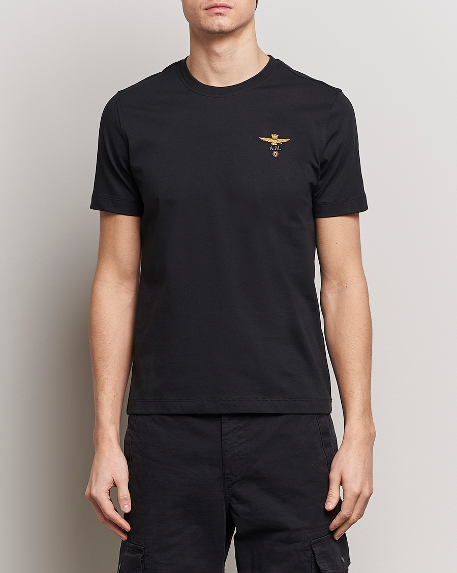 Herre | Kortermede t-shirts | Aeronautica Militare | TS1580 Crew Neck T-Shirt Jet Black
