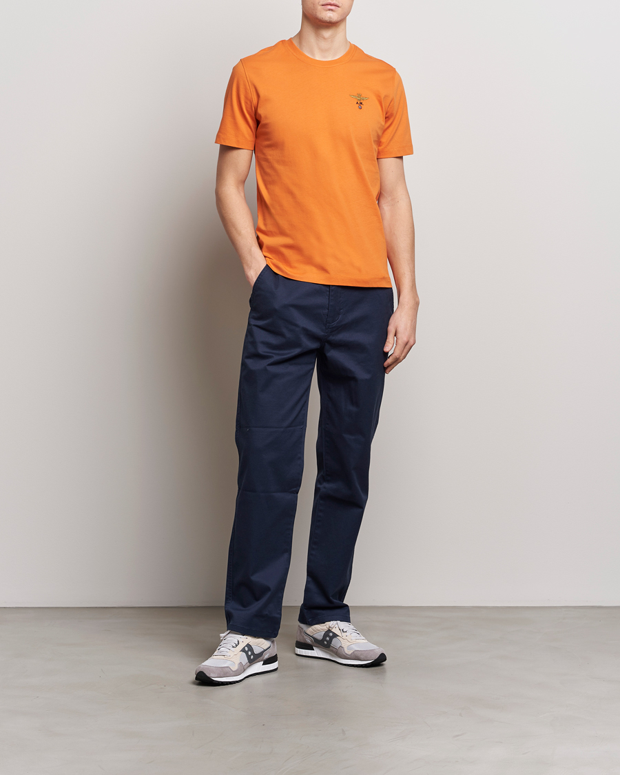 Herre | T-Shirts | Aeronautica Militare | TS1580 Crew Neck T-Shirt Carrot Orange