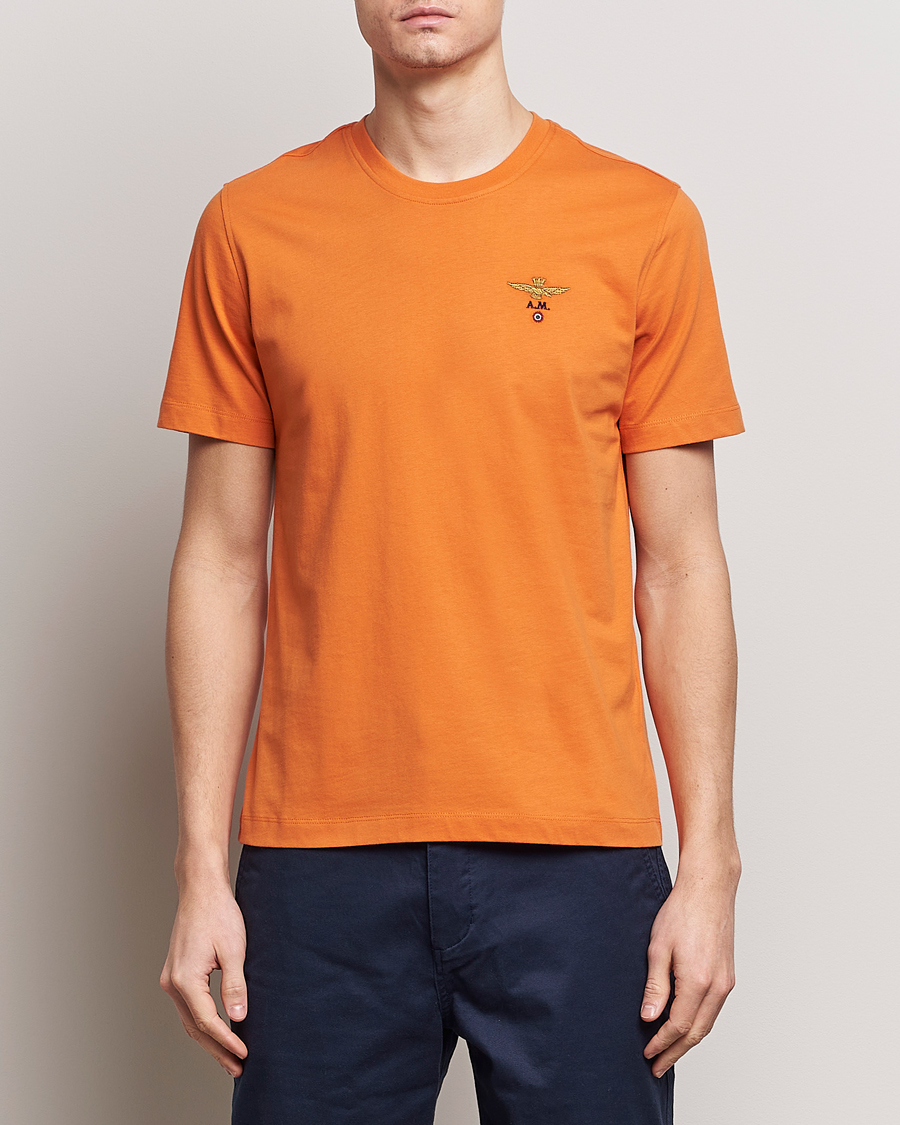 Herre | Salg | Aeronautica Militare | TS1580 Crew Neck T-Shirt Carrot Orange