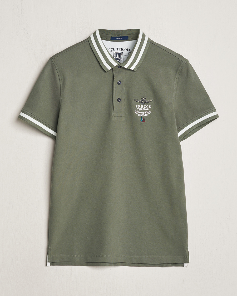 Herre | Pikéer | Aeronautica Militare | Tipped Polo Verde Green