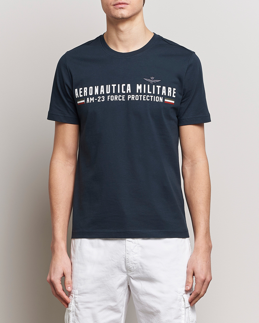 Herre | 30% salg | Aeronautica Militare | Logo Crew Neck T-Shirt Navy