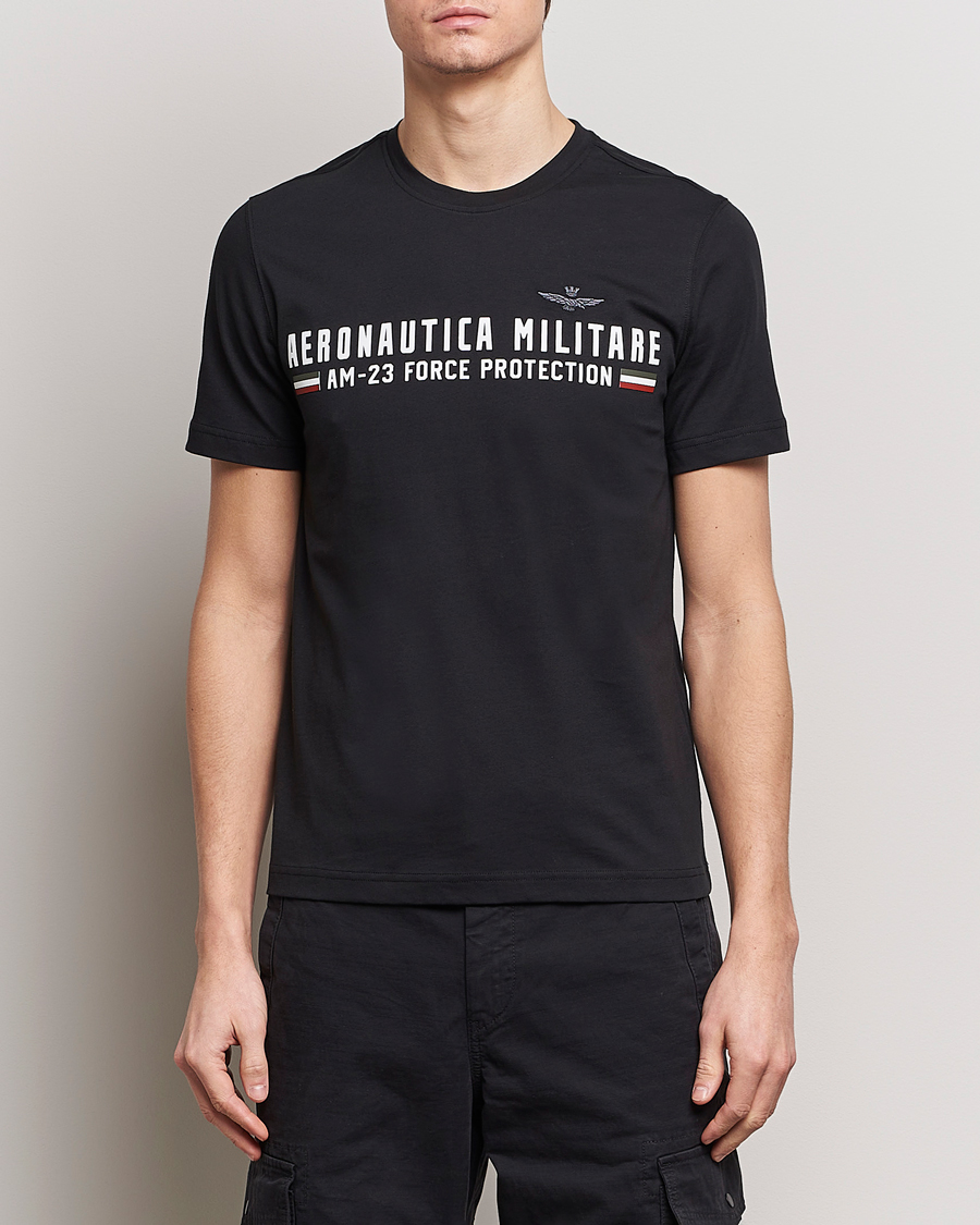 Herre | Klær | Aeronautica Militare | Logo Crew Neck T-Shirt Jet Black