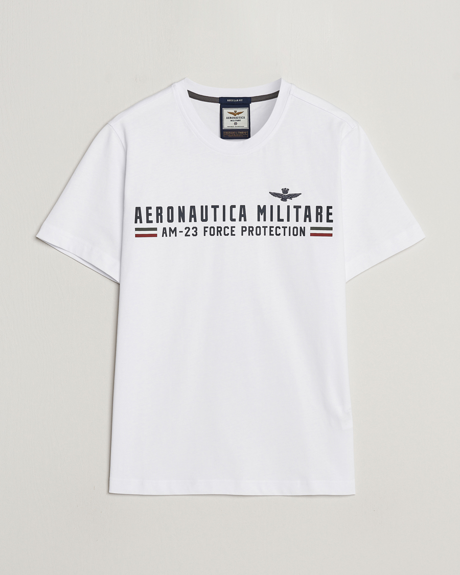 Herre | T-Shirts | Aeronautica Militare | Logo Crew Neck T-Shirt Off White