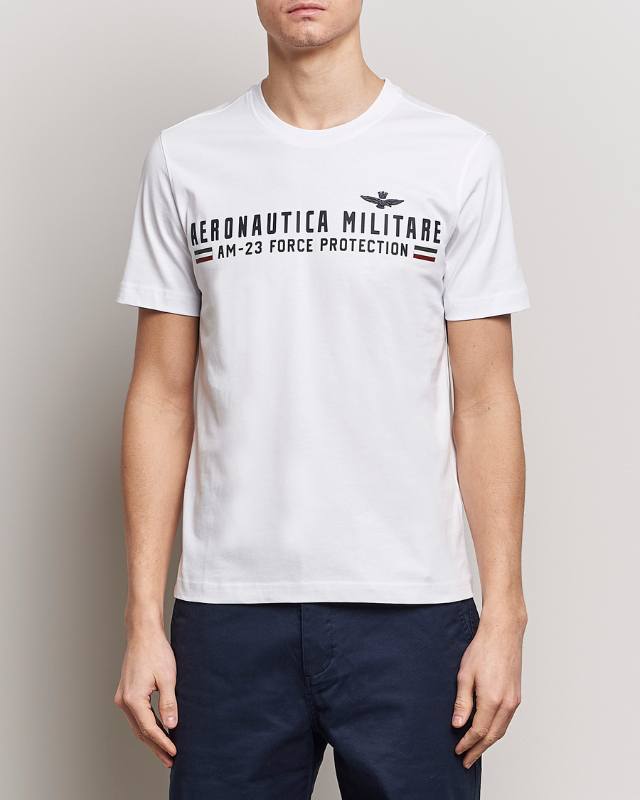 Herre |  | Aeronautica Militare | Logo Crew Neck T-Shirt Off White