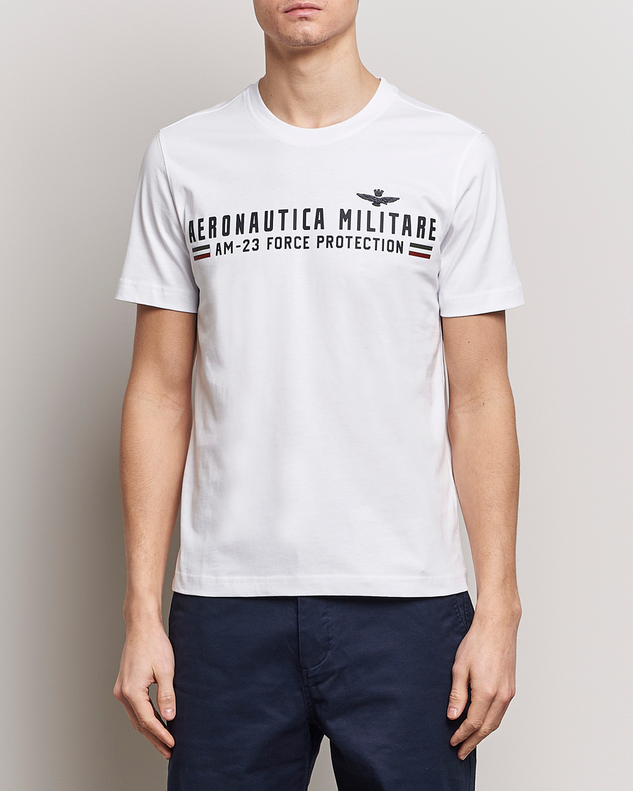 Herre | 30% salg | Aeronautica Militare | Logo Crew Neck T-Shirt Off White