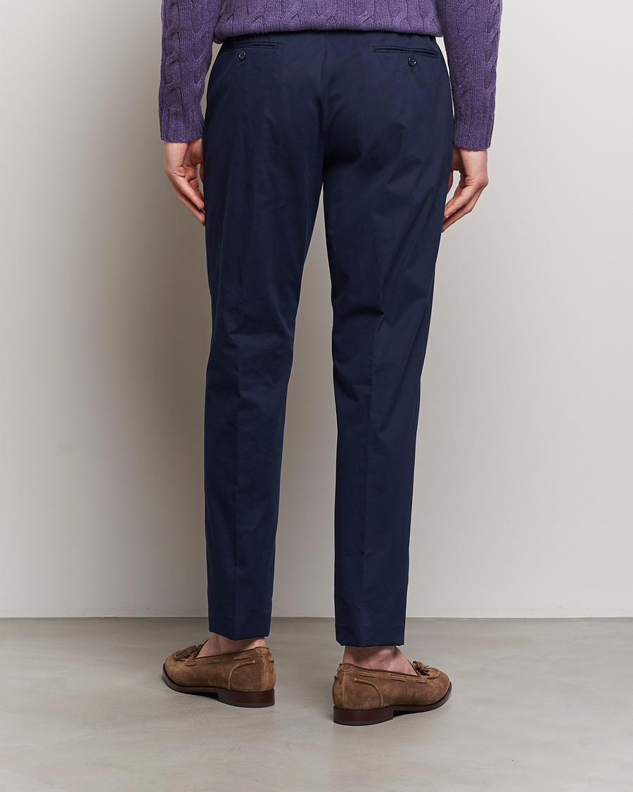 Herre | Bukser | Ralph Lauren Purple Label | Cotton Poplin Trousers Spring Navy