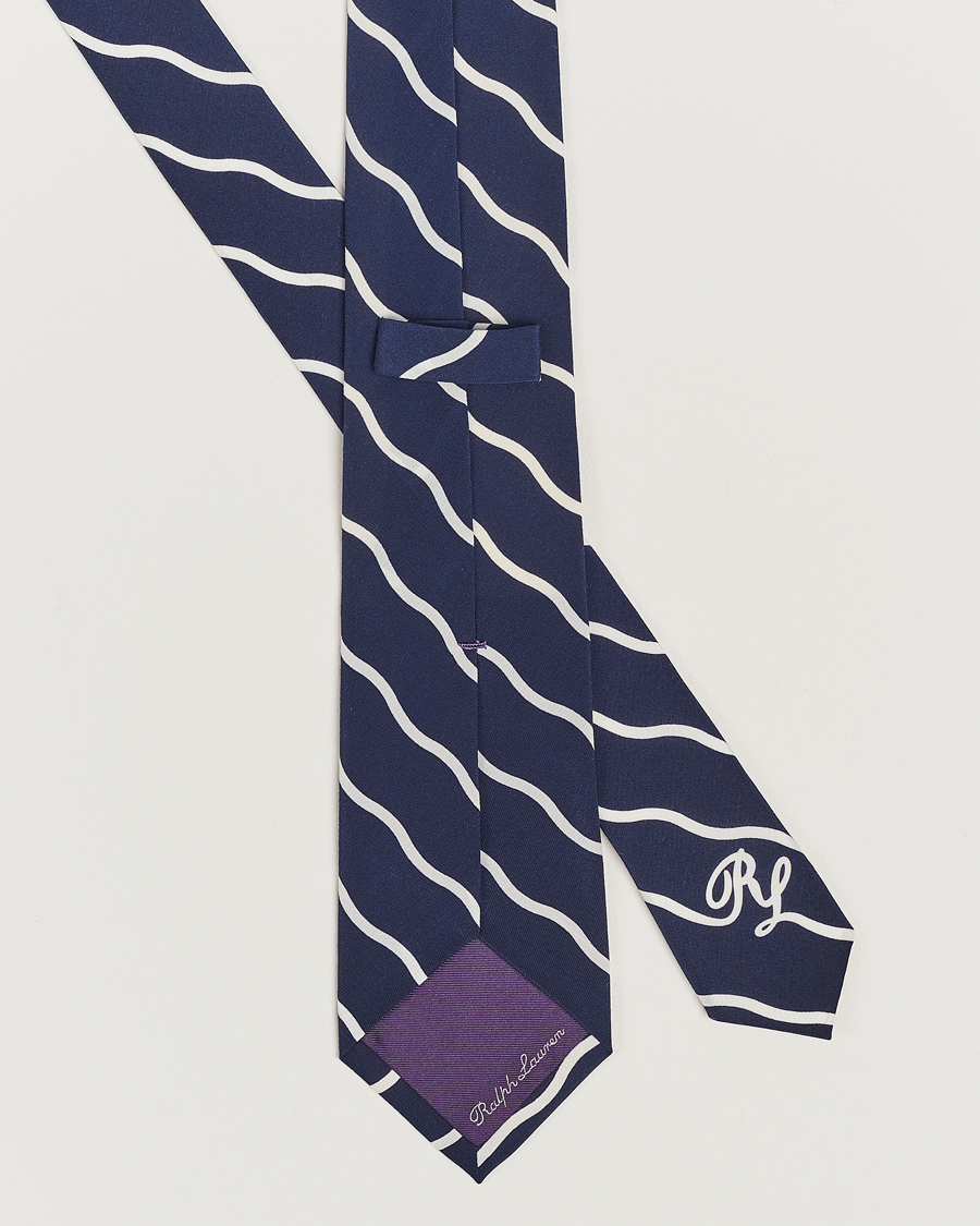 Herre | Assesoarer | Ralph Lauren Purple Label | Striped Silk Tie Navy/White