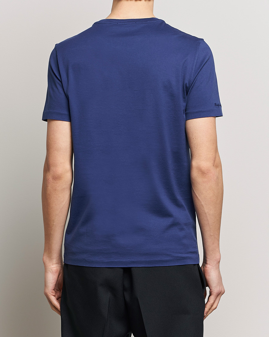 Herre | T-Shirts | Ralph Lauren Purple Label | Garment Dyed Cotton T-Shirt Spring Navy