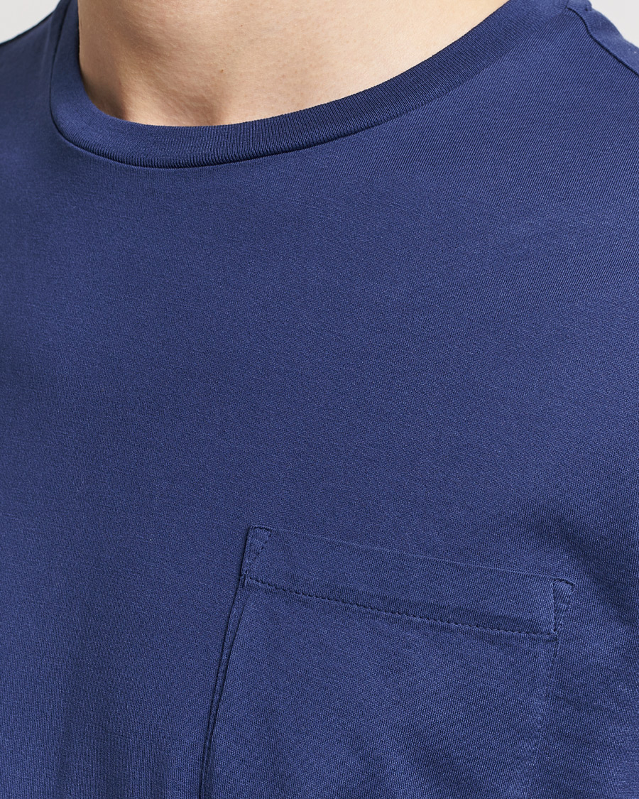Herre | T-Shirts | Ralph Lauren Purple Label | Garment Dyed Cotton T-Shirt Spring Navy