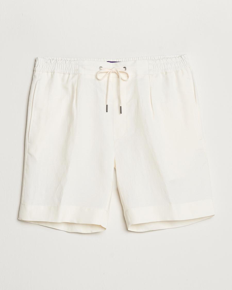 Herre | Shorts | Ralph Lauren Purple Label | Linen/Silk Drawstring Shorts White