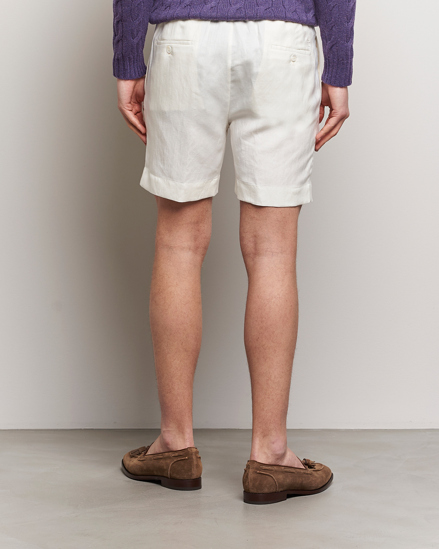 Herre | Shorts | Ralph Lauren Purple Label | Linen/Silk Drawstring Shorts White