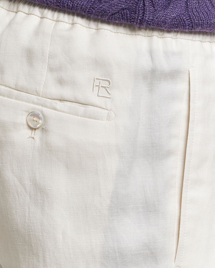 Herre | Shorts | Ralph Lauren Purple Label | Linen/Silk Drawstring Shorts White