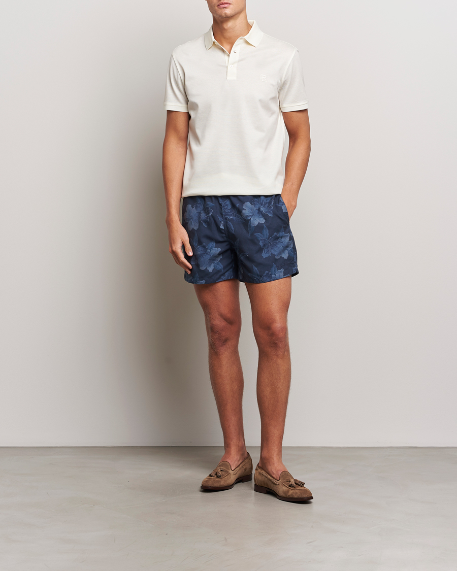 Herre | Badeshorts | Ralph Lauren Purple Label | Amalfi Swim Shorts Navy Hibiscus