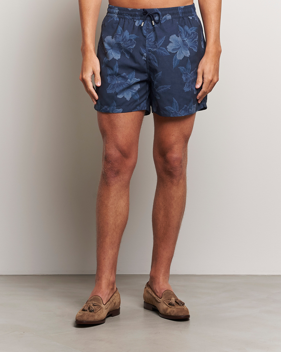 Herre | Badeshorts | Ralph Lauren Purple Label | Amalfi Swim Shorts Navy Hibiscus