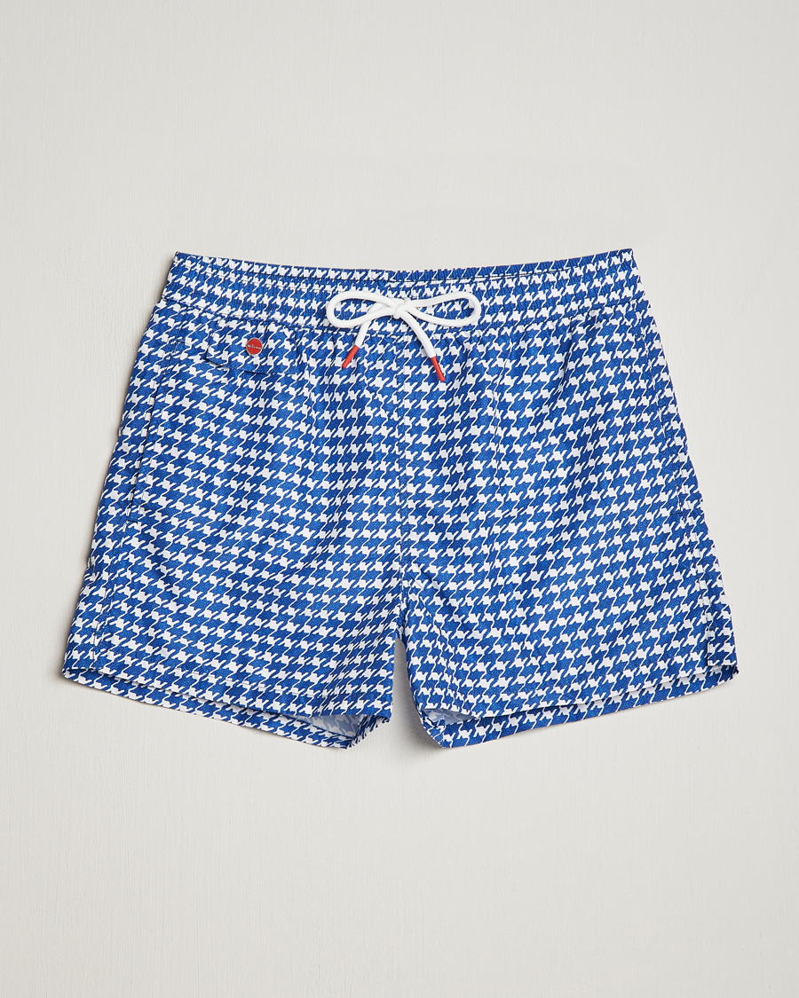 Herre | Badeshorts | Kiton | Printed Nylon Swim Shorts Navy