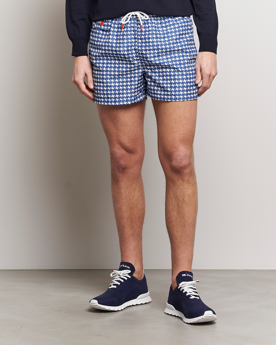 Herre | Italian Department | Kiton | Printed Nylon Swim Shorts Navy