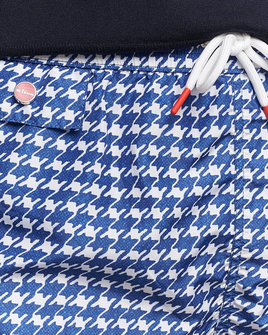 Herre | Badeshorts | Kiton | Printed Nylon Swim Shorts Navy