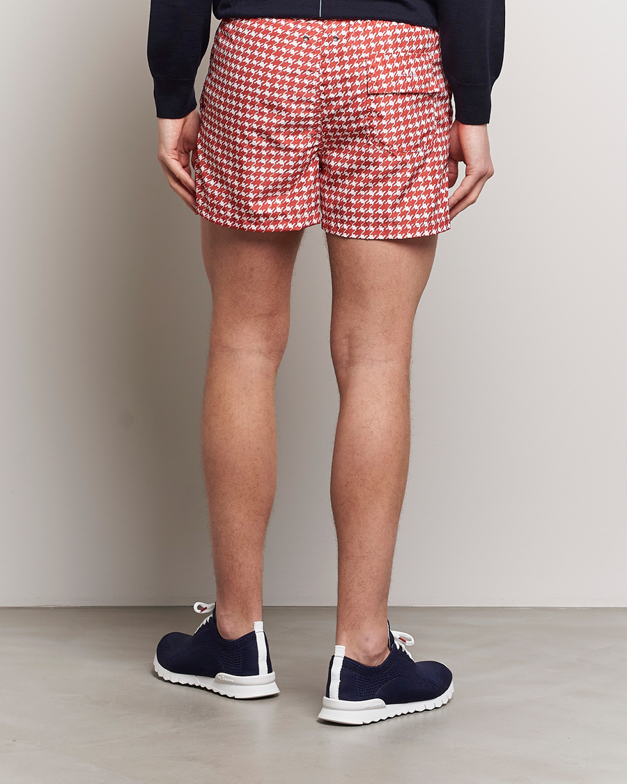 Herre | Badeshorts | Kiton | Printed Nylon Swim Shorts Red