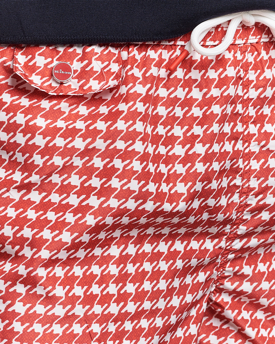 Herre | Badeshorts | Kiton | Printed Nylon Swim Shorts Red