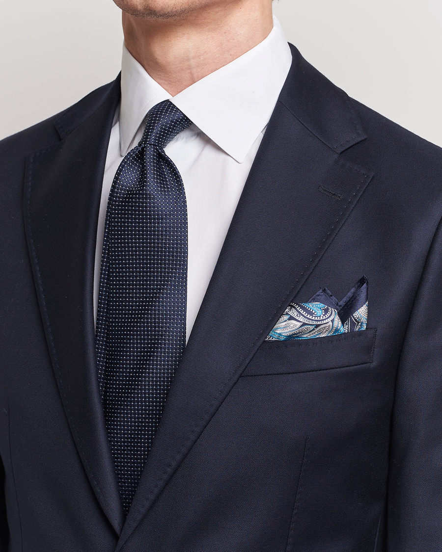 Herre | Assesoarer | Amanda Christensen | Box Set Silk Twill 8cm Tie With Pocket Square Navy