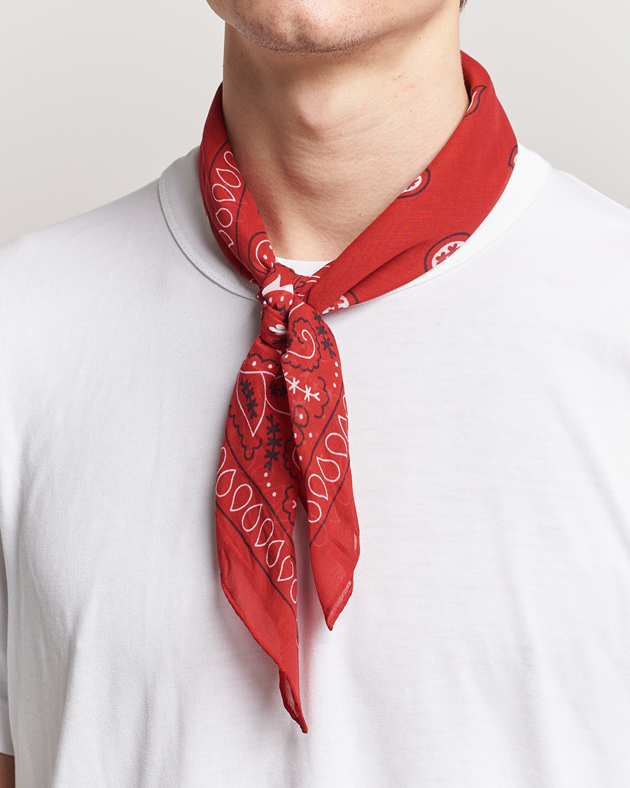 Herre | Assesoarer | Amanda Christensen | Cotton Voilé Printed Paisley Bandana Red