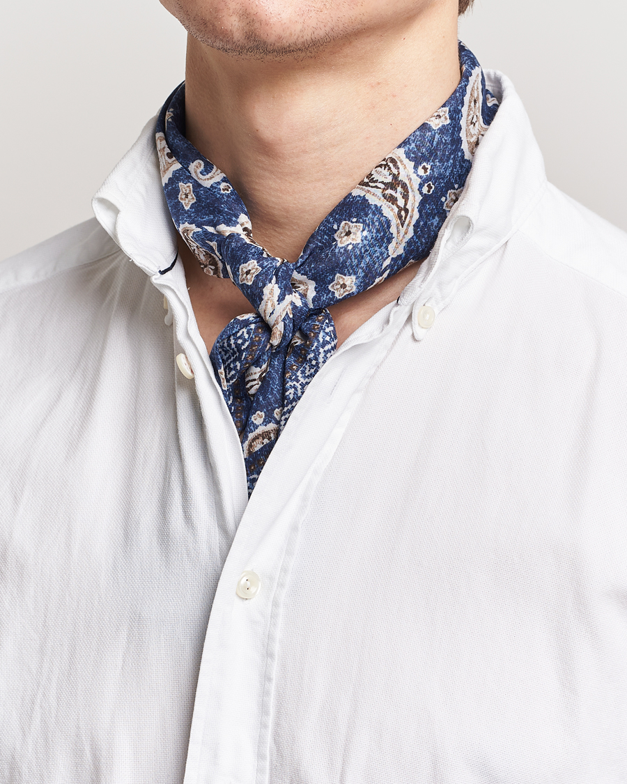 Herre | Avdelinger | Amanda Christensen | Cotton Voilé Printed Paisley Bandana Navy