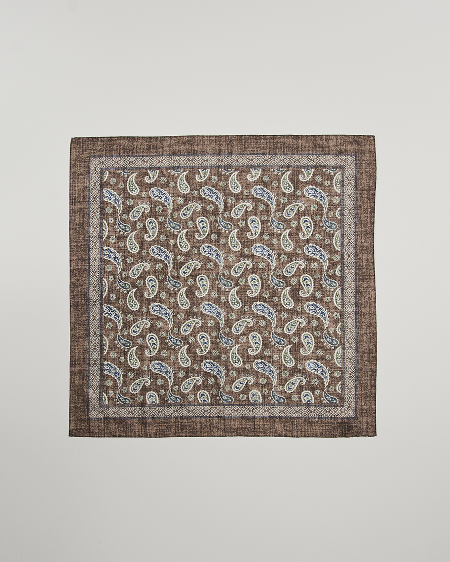 Herre | Amanda Christensen Cotton Voilé Printed Paisley Bandana Brown | Amanda Christensen | Cotton Voilé Printed Paisley Bandana Brown