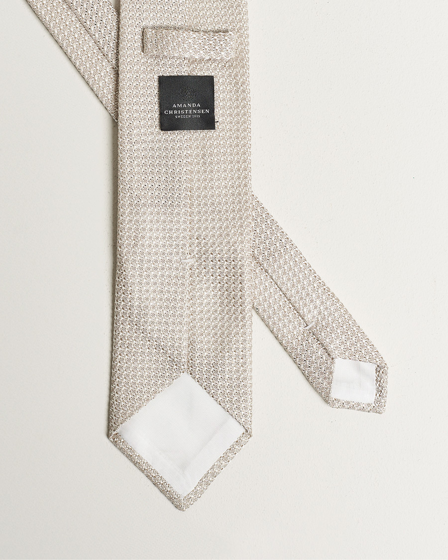 Herre | Slips | Amanda Christensen | Silk Grenadine 8 cm Tie Beige