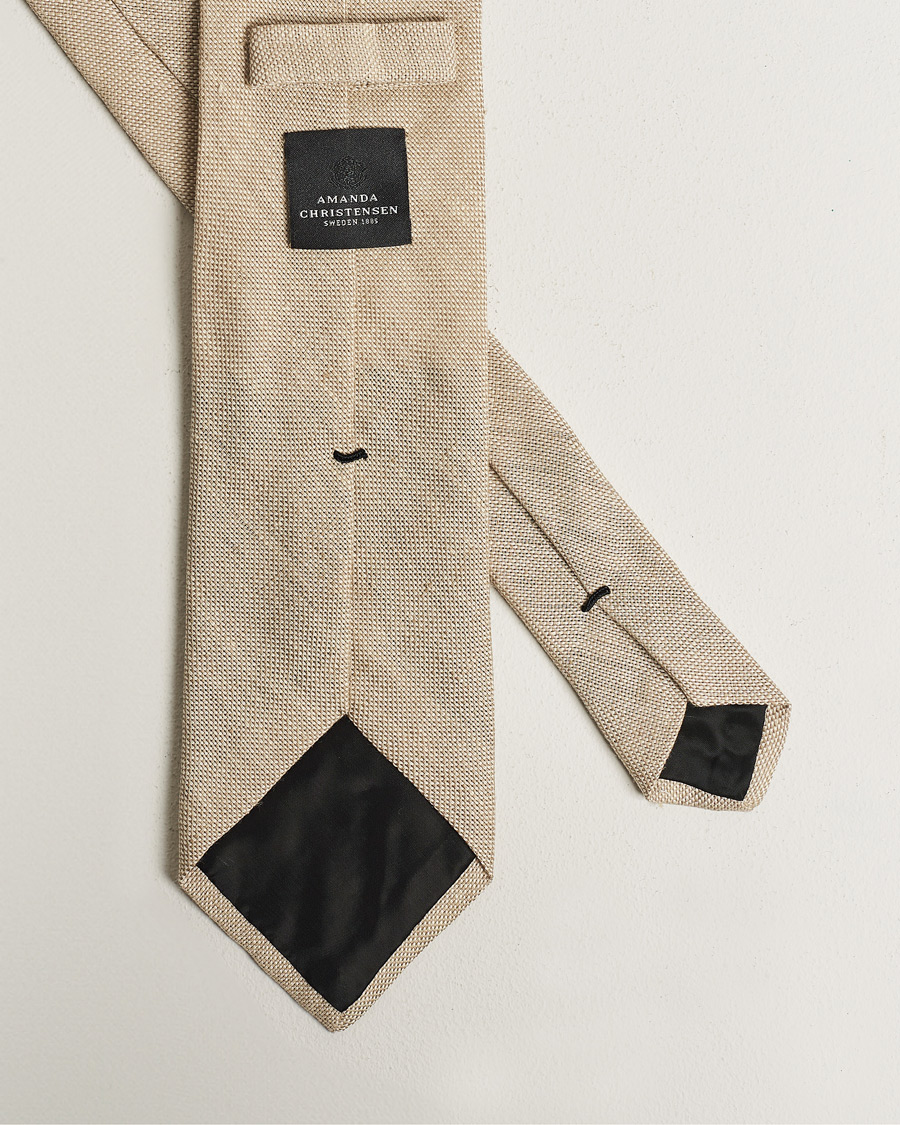 Herre | Slips | Amanda Christensen | Amanda ChristensenHopsack Linen 8cm TieSand