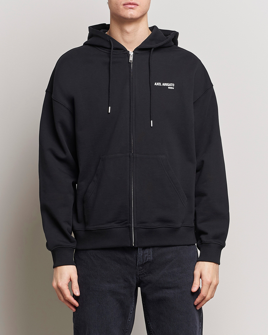 Men |  | Axel Arigato | Field Full Zip Hoodie Black