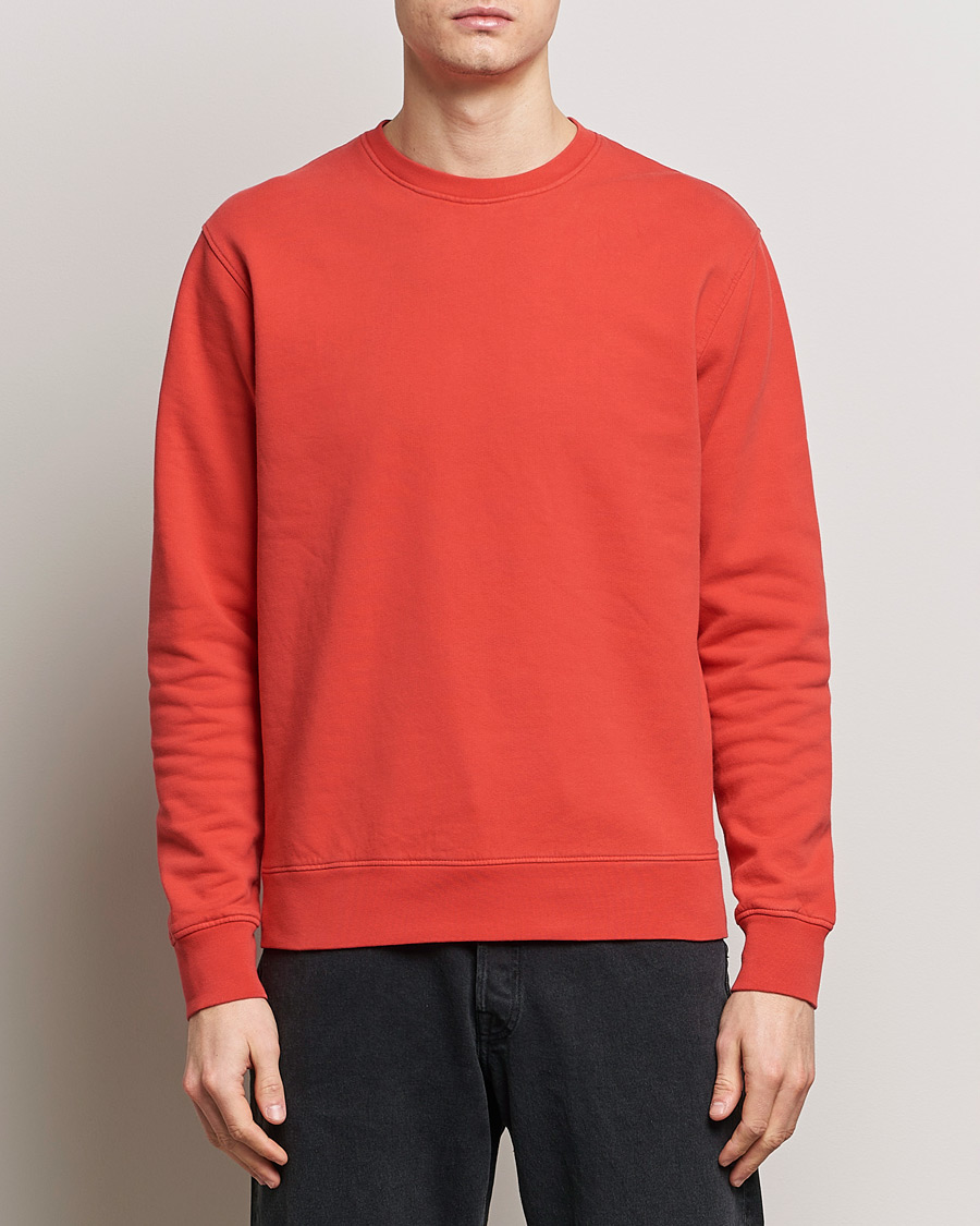 Herre | Sweatshirts | Colorful Standard | Classic Organic Crew Neck Sweat Red Tangerine
