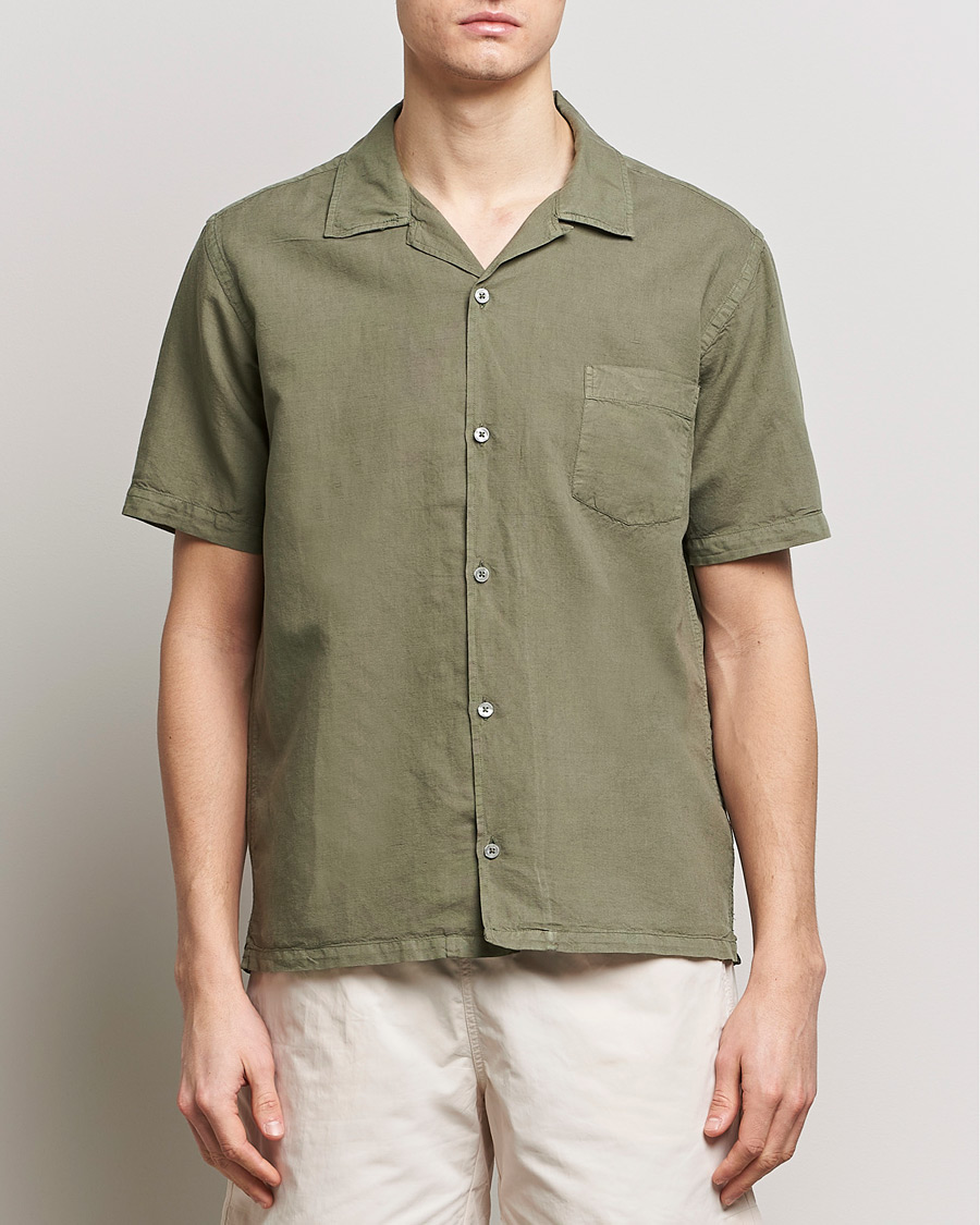 Herre | Colorful Standard | Colorful Standard | Cotton/Linen Short Sleeve Shirt Dusty Olive