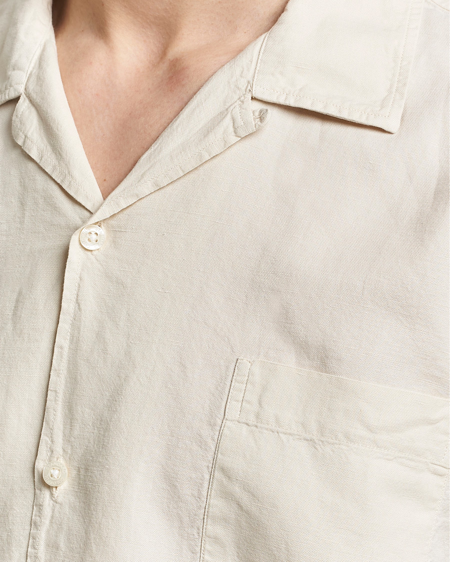 Herre | Skjorter | Colorful Standard | Cotton/Linen Short Sleeve Shirt Ivory White