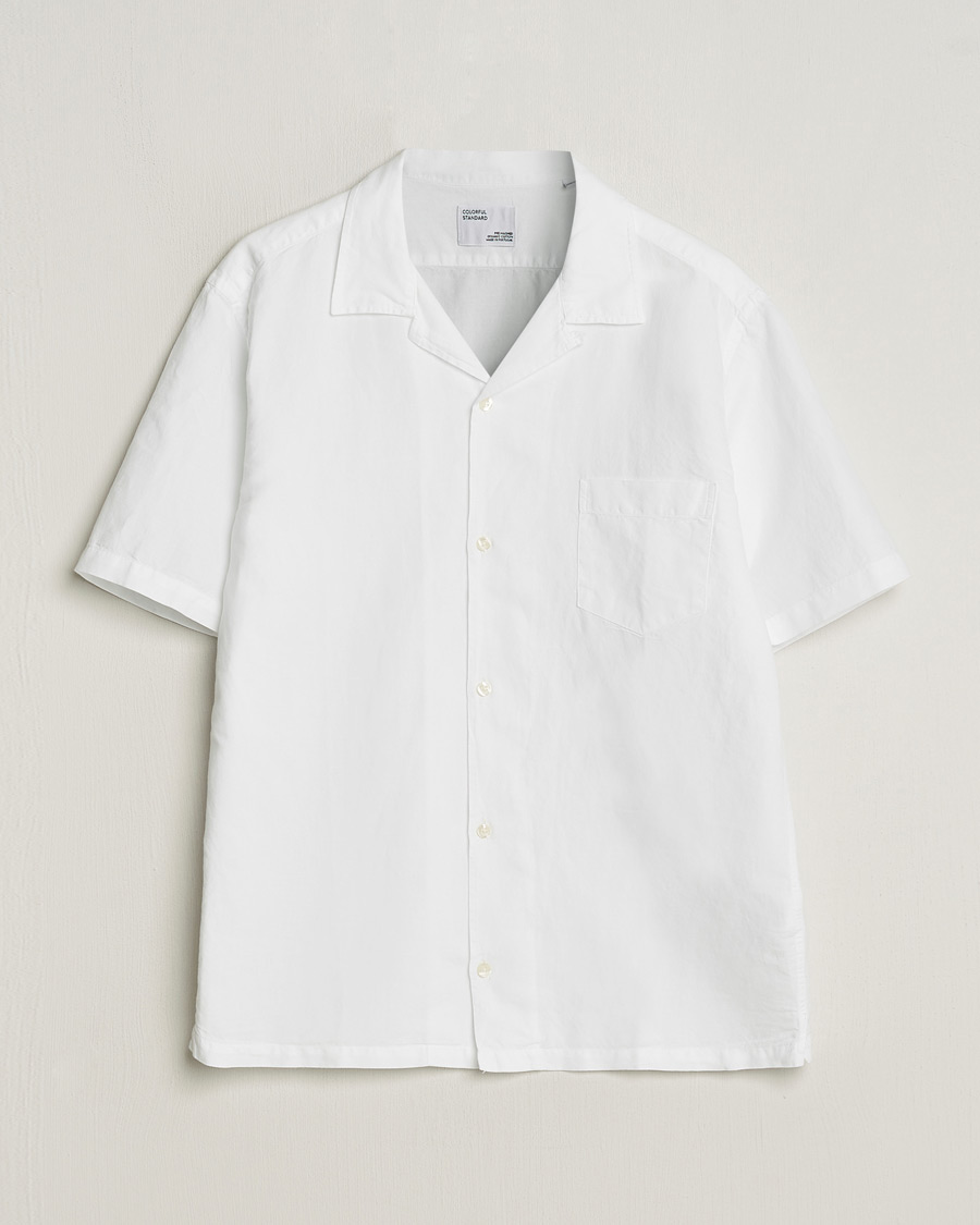 Herre | Skjorter | Colorful Standard | Cotton/Linen Short Sleeve Shirt Optical White
