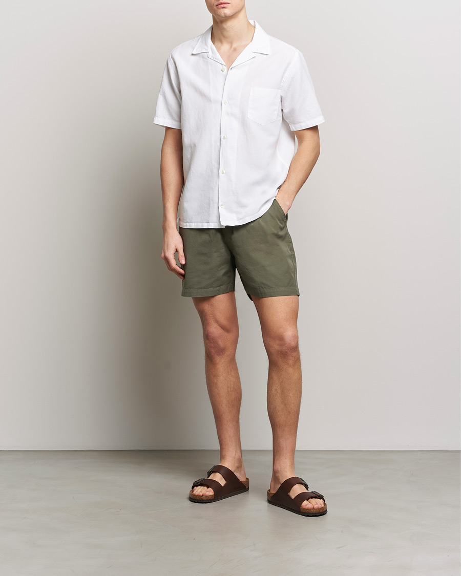 Herre | Skjorter | Colorful Standard | Cotton/Linen Short Sleeve Shirt Optical White