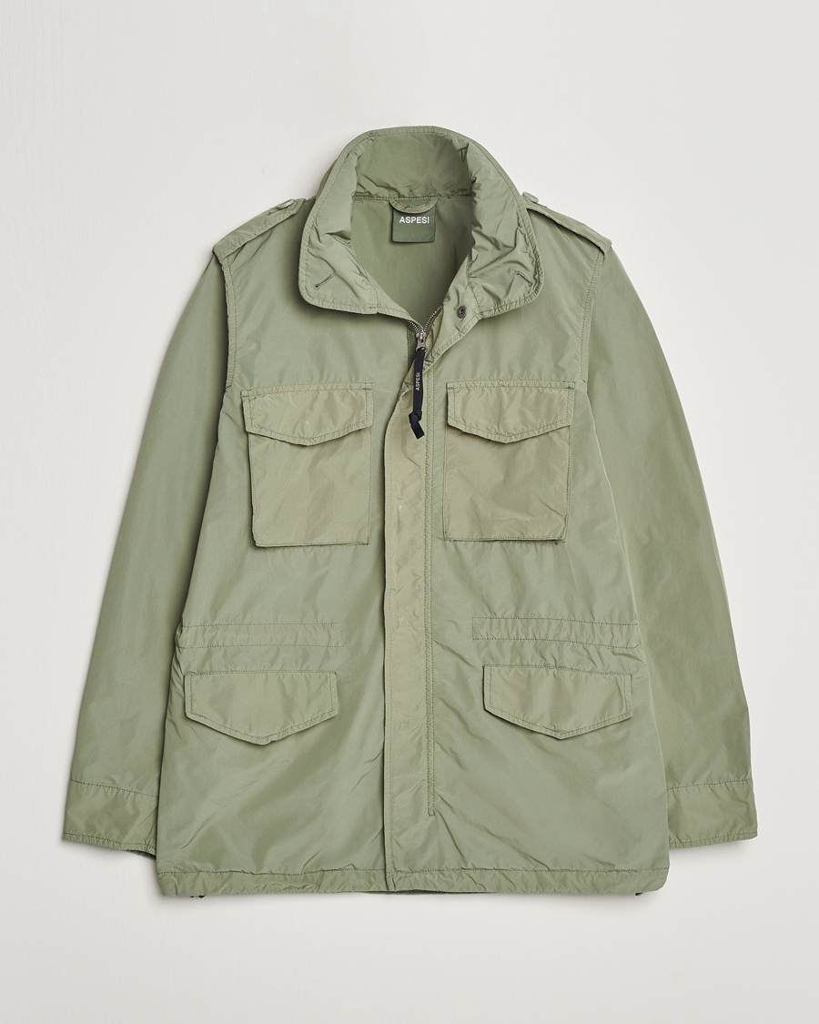 Herre | Jakker | Aspesi | Giubotto Garment Dyed Field Jacket Sage