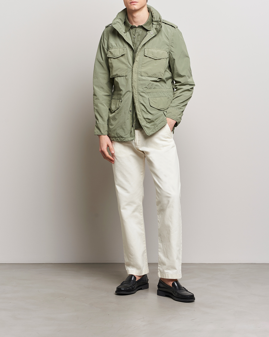 Herre | Jakker | Aspesi | Giubotto Garment Dyed Field Jacket Sage