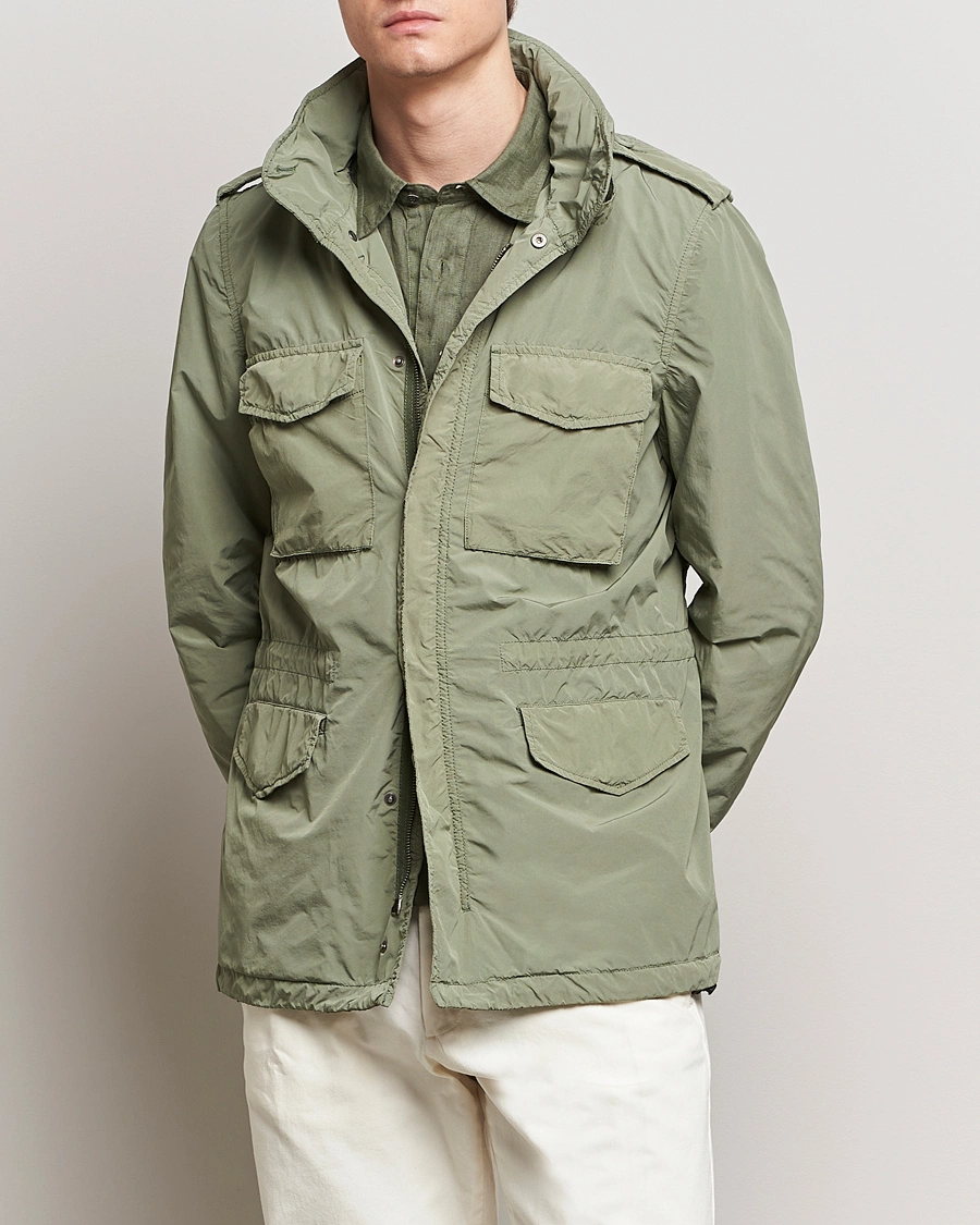 Herre | Italian Department | Aspesi | Giubotto Garment Dyed Field Jacket Sage