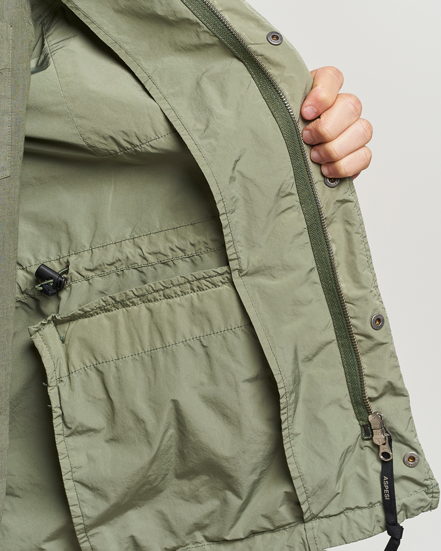 Herre | Jakker | Aspesi | Giubotto Garment Dyed Field Jacket Sage