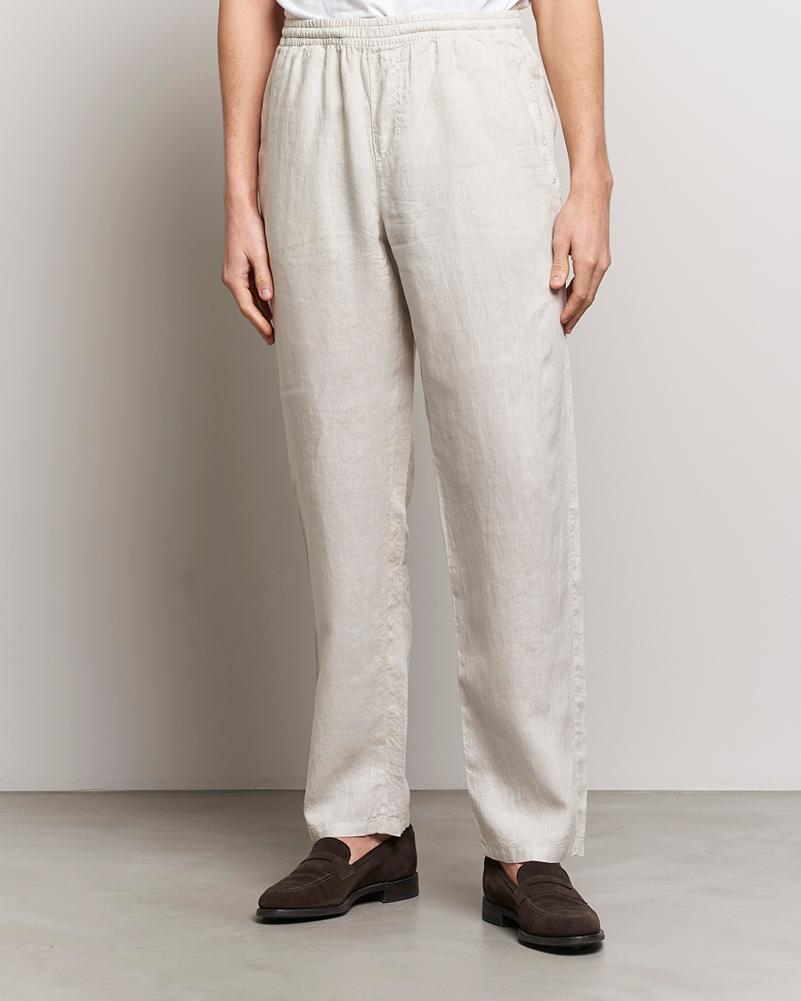 Herre | Italian Department | Aspesi | Ventura Drawstring Linen Pants Light Beige