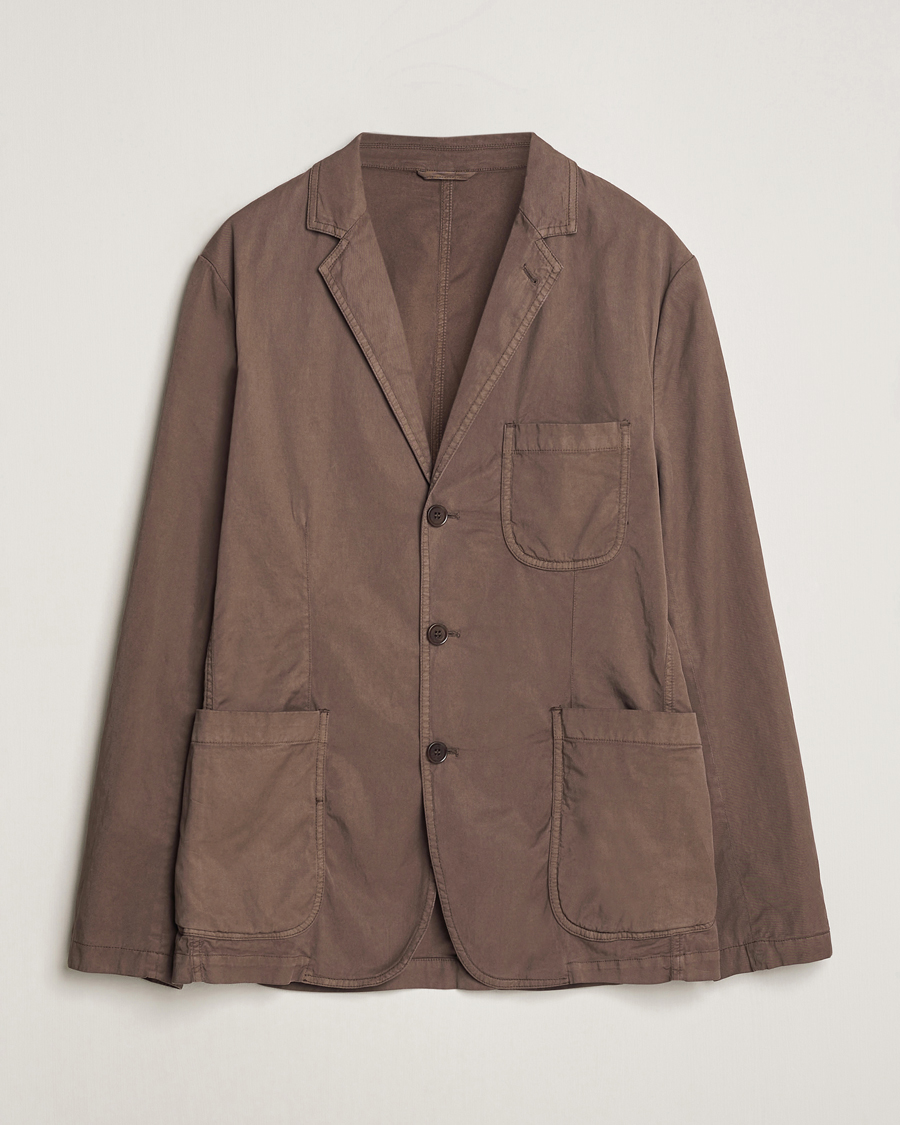 Herre | Dressjakker | Aspesi | Samuraki Washed Cotton Blazer Dark Brown