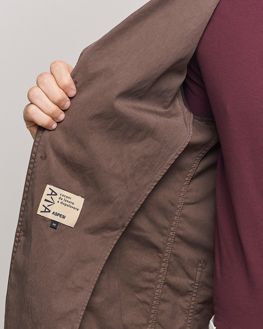 Herre | Dressjakker | Aspesi | Samuraki Washed Cotton Blazer Dark Brown