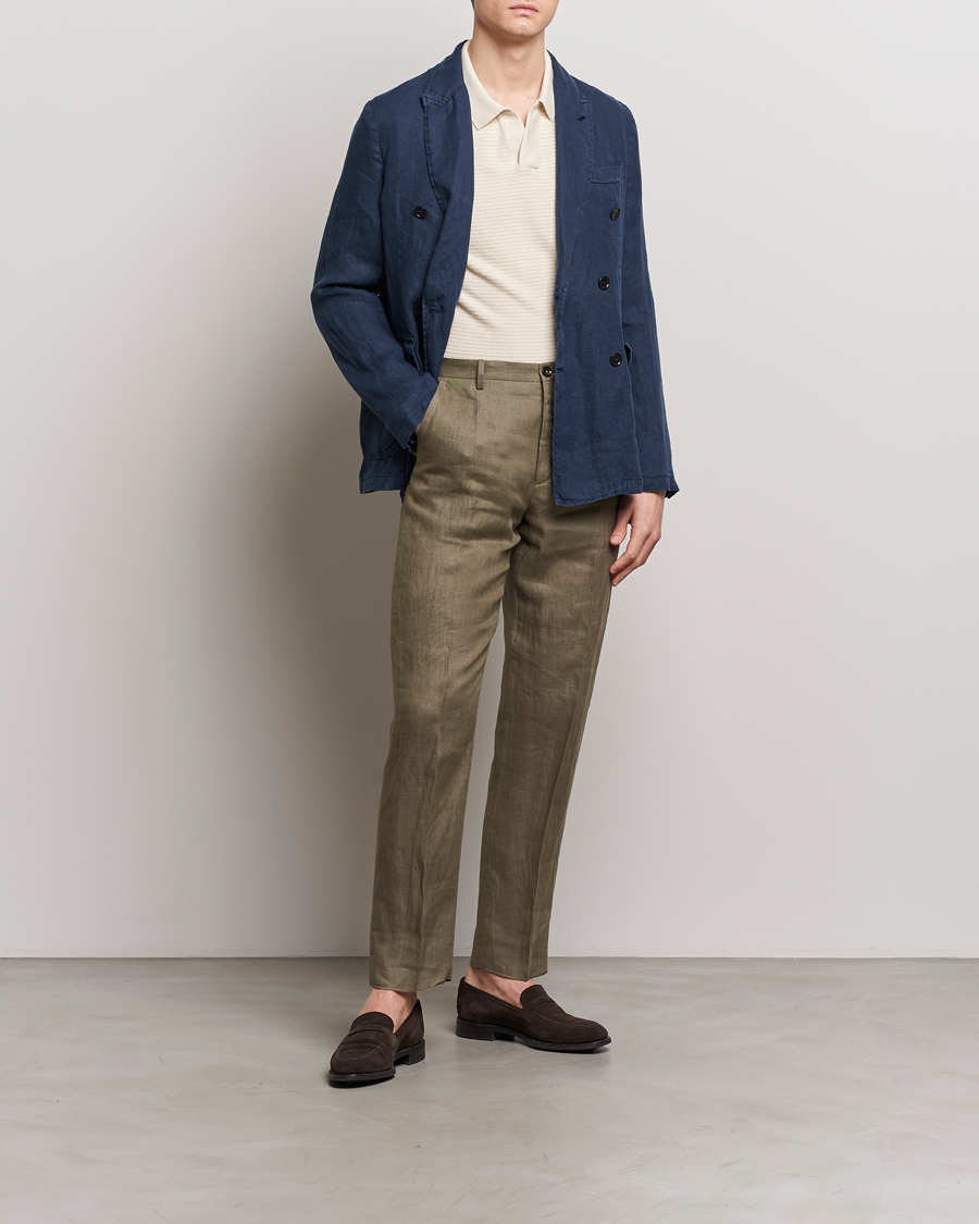 Herre | Dressjakker | Aspesi | Sugimoto Double Breasted Hemp Blazer Navy