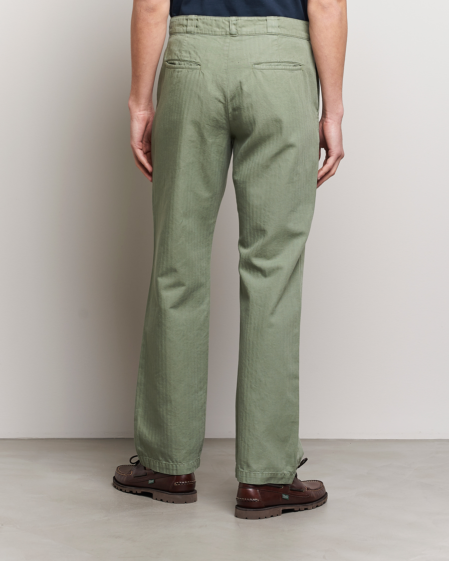 Herre | Bukser | Aspesi | Cotton Herringbone Pants Sage